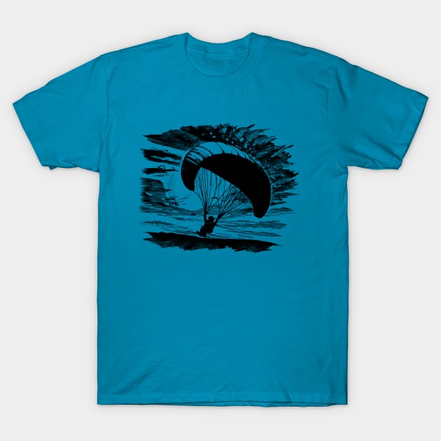 Above the Clouds - Paragliding T-Shirt by TheWanderingFools